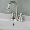 Picture of 4-Inch Brushed Nickel Bathroom Faucet with Two Handles and Pop-Up Drain, Centerset Design